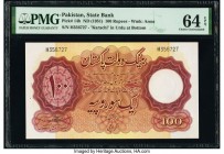 Pakistan State Bank of Pakistan 100 Rupees ND (1951) Pick 14b PMG Choice Uncirculated 64 EPQ. Staple holes at issue.

HID09801242017

© 2020 Heritage ...