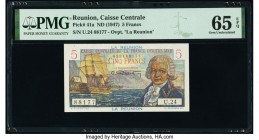 Reunion Caisse Centrale de la France d'Outre-Mer 5 Francs ND (1947) Pick 41a PMG Gem Uncirculated 65 EPQ. 

HID09801242017

© 2020 Heritage Auctions |...