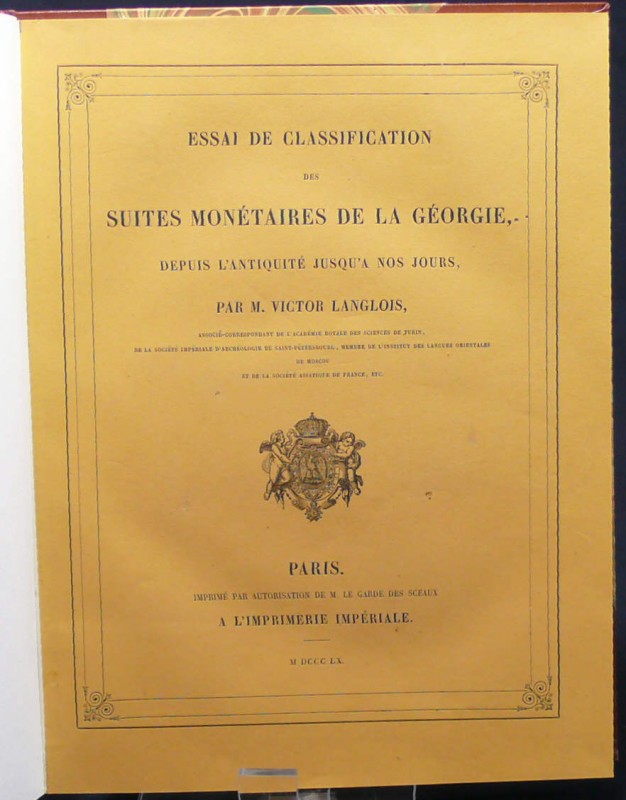 Essai de classification des monnaies de la Géorgie - 1860
Couverture rigide en ...