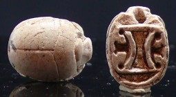 Egypte - Basse époque - Scarabée en stéatite (barque solaire) - 664 / 332 av. J.-C. (26ème-30ème dynastie)
Scarabée en stéatite blanche avec en gravu...