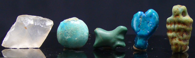 Egypte - Basse époque - Lot de 5 objets - 664 / 332 av. J.-C. (26ème-30ème dynas...