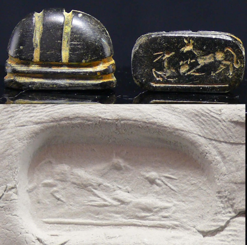 Egypto-phenicien - Scarabée - 1000 av. J.-C.
Important scarabée en pierre dure ...