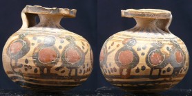 Etrusco Corinthien - Aribal en terre cuite - 600 / 500 av. J.-C.
Bel aribal en terre cuite de couleur ocre, à panse sphérique à une anse et col plat ...
