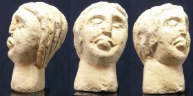 Gallo Romain - Tête en pierre - 500 / 0 av. J.-C.
Importante tête d'homme aux lèvres charnues et au nez important. L'objet est taillé dans une pierre...