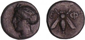 Ionie - Ephèse - Bronze (280-250 av. J.-C.)
A/ Tête de femme.
R/ Abeille de face.
TTB
GC.4409
Br ; 1.19 gr ; 11 mm