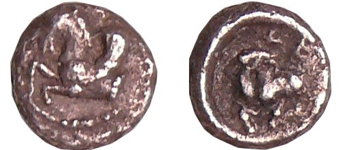 Cilicie - Kelenderis - Hémiobole (400-350 av. J.-C.)
A/ Protomé de cheval à gau...