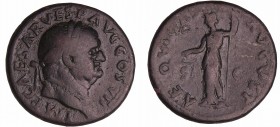 Vespasien - As (76, Rome) - L'Equité
A/ IMP CAESAR VESPS AVG COS VII. Tête laurée de Vespasien à droite. 
R/ AEQVITAS AVGVST. L'Equité debout à gauc...