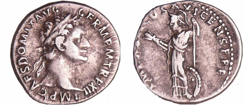 Domitien - Denier (92-93, Rome) - Pallas
A/ IMP CAES DOMIT AVG GERM P M TR P XI...