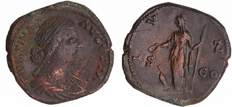 Faustine jeune - Sesterce (161-175, Rome) - Junon
A/ FAVSTINA AVGVSTA. Buste di...