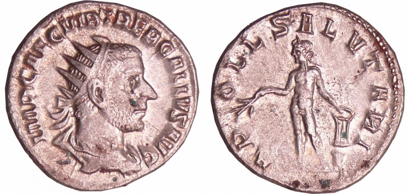Trébonien Galle - Antoninien (Milan)
A/ IMP CAE C VIB TREB GALLVS AVG Buste rad...
