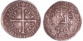Philippe VI (1328-1350) - Gros à la couronne 2ème émission 31 octobre 1338
A/ PHILIPPVS REX. Croix pattée coupant la légende intérieure. 
R/ Couronn...