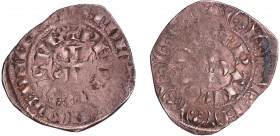 Philippe VI (1328-1350) - Gros à la fleur de lis 2ème émission (17 février 1341)
A/ PhILIPPVS REX, légende extérieure : + BnDICTV: SIT: nOmE: DnI: nR...