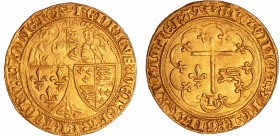 Henry VI de Lancastre (1422-1453) - Salut d'or - Paris
A/ (couronnelle) hENRICVS: DEI: GRA: FRA’CORV: Z: AGLIE: REX. L'archange Gabriel saluant la Vi...