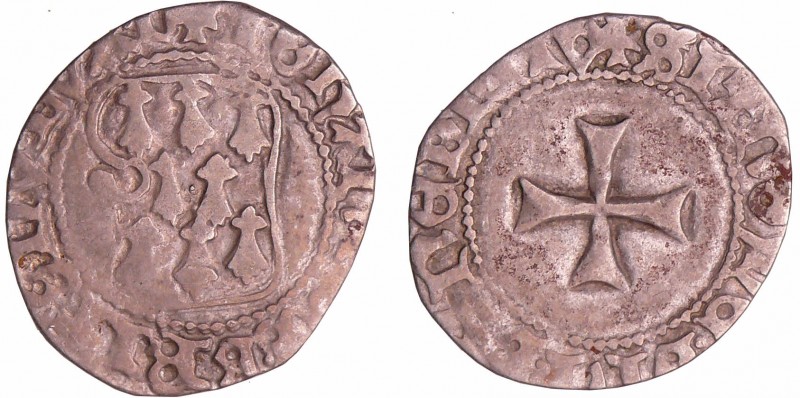 Bretagne - Jean V - Blanc à la targe (Dinan)
Jean V (1399-1442). A/ + IOHANNES ...