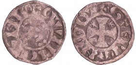 Bretagne - Comté de Penthièvre - Etienne Ier - Denier (Guingamp)
Etienne Ier (1093-1138). A/ + GVINGAMP. Tête à droite. 
R/ + STEPHAN COM. Croix can...