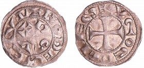 Languedoc - Comté de Rodez - Hugues II ou III - Denier
Hugues II et Hugues III (1156-1196) A/ + VGO COMES. Croix. 
R/ + RODES CIVI. + A/S dans le ch...