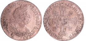 Louis XIV (1643-1715) - ½ écu aux 8 L, 2ème type - 1704 9 (Rennes) flan réf.
SUP
L4L.326-Ga.194
Ar ; 13.45 gr ; 35 mm
