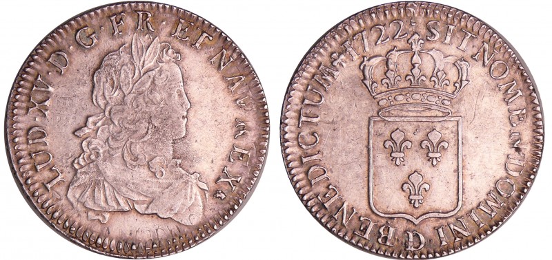 Louis XV (1715-1774) - Ecu de France - 1722 D (Lyon)
SUP
L4L.445-Ga.319
Ar ; ...