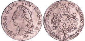 Louis XV (1715-1774) - Ecu à la vieille tête - 1774 N (Montpellier)
TB+
L4L.512-Ga.323
Ar ; 29.13 gr ; 41 mm