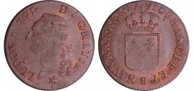 Louis XVI (1774-1792) - Sol - 1791 B (Rouen) 2ème sem.
TTB
L4L.547-Ga.350
Cu ; 11.46 gr ; 29 mm