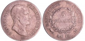 Bonaparte premier consul (1799-1804) - 5 francs An 12 M (Toulouse)
TTB
Ga.577-F.301
Ar ; 24.79 gr ; 37 mm