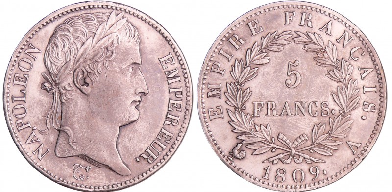 Napoléon 1er (1804-1814) - 5 francs revers empire 1809 A (Paris)
SUP
Ga.584-F....