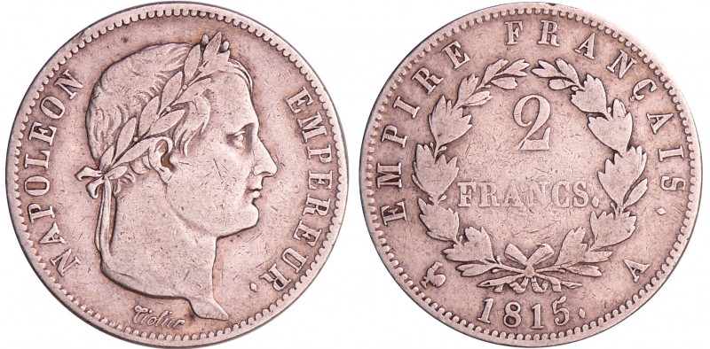 Napoléon 1er (1804-1814) - Période des cent jours - 2 francs 1815 A (Paris)
TB...