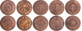 Napoléon 1er (1804-1814) et Louis XVIII (1815-1824) - 5 monnaies du Blocus de Strasbourg 1814 et 1815
TB à TTB
--
Br ; -- ; --