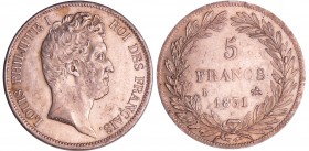 Louis-Philippe Ier (1830-1848) - 5 francs tête nue tranche en relief 1831 B (Rouen)
SPL
Ga.676a-F.316
Ar ; 24.99 gr ; 37 mm