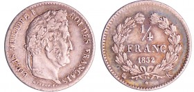 Louis-Philippe Ier (1830-1848) - 1/4 de franc 1832 K (Bordeaux (2 sur 1)
TTB
Ga.355-F.166
Ar ; 1.22 gr ; 15 mm