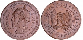 Napoléon III (1852-1870) - Satirique - Module de la 10 centimes 1870
SUP+
MCN.60.28
Br ; 13.35 gr ; 32 mm