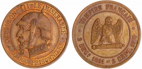 Napoléon III (1852-1870) - Satirique - Module de la 5 centimes 1870
SPL
MCN.60.45
Br ; 7.62 gr ; 27 mm