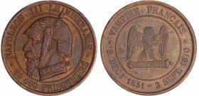 Napoléon III (1852-1870) - Satirique - Module de la 5 centimes 1870
SUP
MCN.60.45
Br ; 7.62 gr ; 27 mm