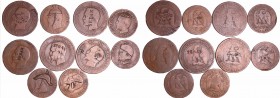 Napoléon III (1852-1870) - Satirique - Lot de 10 monnaies de 10 et 5 centimes
B à TTB
--
Br ; ;