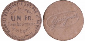 Siège de Langres 1870 - 1 franc en carton
TTB+
MO-4.8.8.3
Carton ; 0.56 gr ; 32 mm