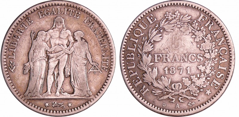 Commune de Paris (1871) - 5 francs Hercule Camélinat - 1871 A (Paris)
TB
Ga.74...