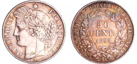 Troisième république (1871-1940) - 50 centimes Cérès 1895 A (Paris)
SPL
Ga.419-F.189
Ar ; 2.49 gr ; 18 mm
