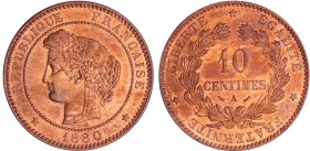 Troisième république (1871-1940) - 10 centimes Cérès 1880 A (Paris)
SPL
Ga.265-F.135
Br ; 10.00 gr ; 30 mm