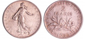 Troisième république (1871-1940) - 2 francs Semeuse 1900
SUP
Ga.532-F.266
Ar ; 10.01 gr ; 27 mm