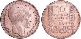 Troisième république (1871-1940) - 10 francs Turin argent 1937
TTB
Ga.801-F.360
Ar ; 9.96 gr ; 28 mm