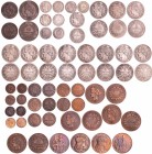 Troisième république (1871-1940) - Lot de 33 monnaies en argent et bronze
5 cent - 1871 A ; 10 cent = 1870 A ; 50 cent = 1871 A, 1871 K, 1874 A, 1895...