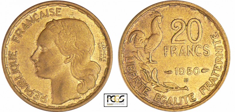 Quatrième république (1947-1959) - 20 francs Georges Guiraud 1950 B 3 plumes
PC...