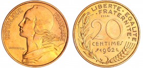 Cinquième république (1959- ) - 20 centimes Lagriffoul 1962, Essai piéfort
FDC
Ga.332-F.156
Br-Al ; 7.70 gr ; 23.5 mm
Monnaie frappée à 104 exempl...