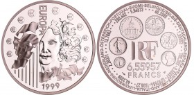 Cinquième république (1959- ) - 100 europa 1999
Belle Epreuve
En coffret avec certificat.