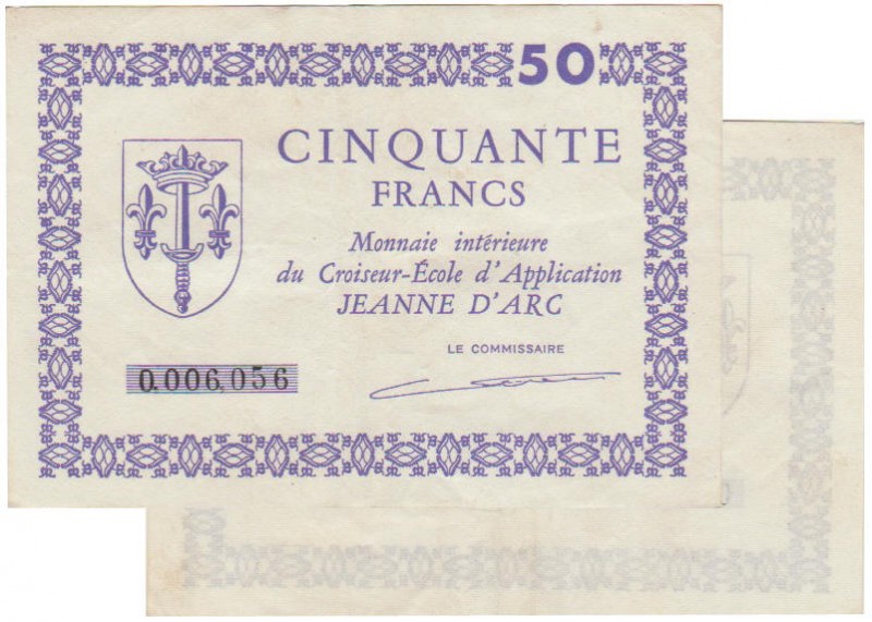Colonie - Croiseur-école "JEANNE D'ARC" - 50 francs FRANCS - 1947
1ère campagne...