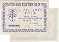 Colonie - Croiseur-école "JEANNE D'ARC" - 50 francs FRANCS - 1947
1ère campagne : 1947-1948 ; Sans tampon = 1ère campagne ; Signature du Commissaire ...