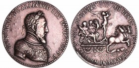 Henri II - Médaille - Victoires d'Henri II sur les armées impériales, Etienne de Laune, 1552
RR TTB+
Mazerolle.99
Ar ; 41.84 gr ; 53 mm
Tranche br...