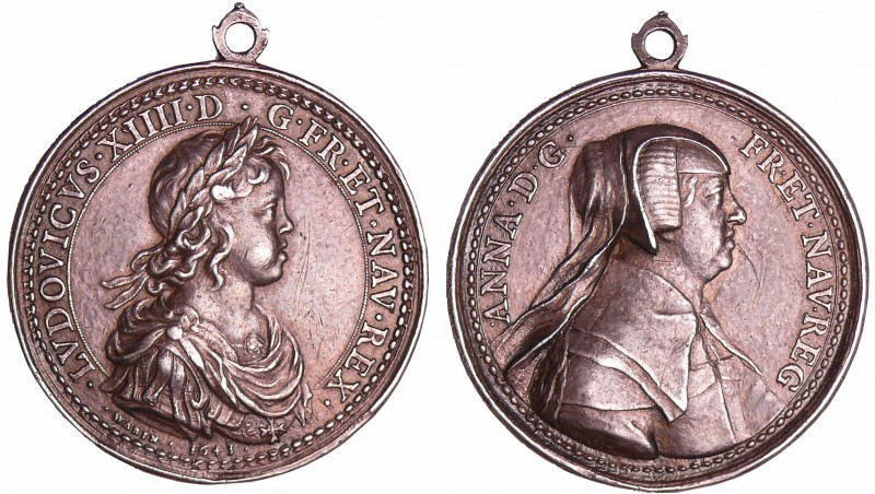 Louis XIV - Médaille - Avènement de Louis XIV et régence d'Anne d'Autriche, par ...