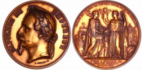 Napoléon III - Médaille - Visite de Napoléon III et de la reine de Bretagne Victoria, 14 aout 1855, par Merley
SPL
Br / doré ; 193.00 gr ; 76 mm
Di...