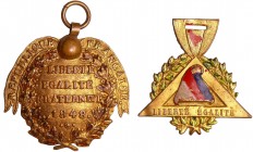 Deuxième république (1848-1852) - Lot de 2 décorations 1848
SUP
Cu ; ;